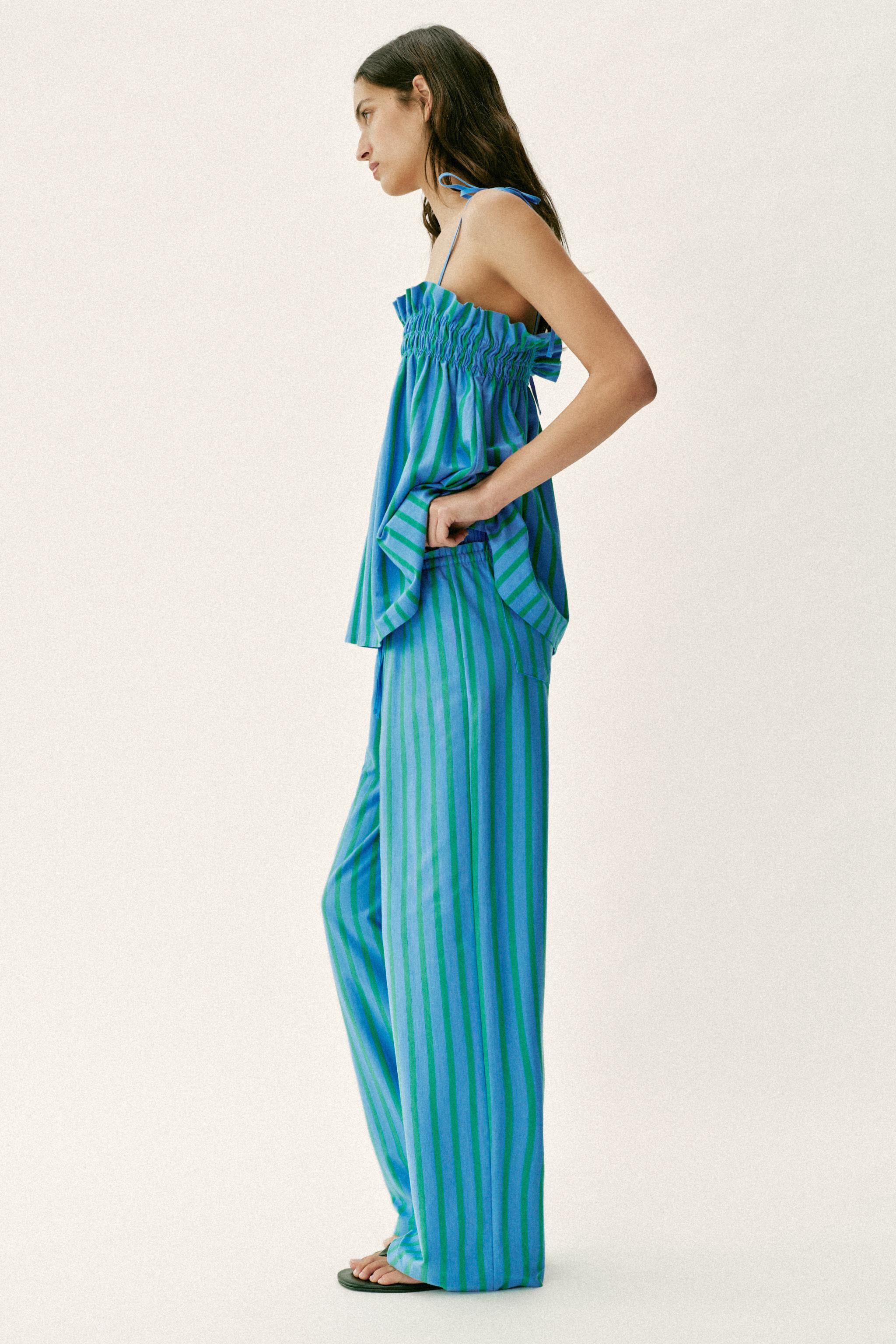 PANTALON PALAZZO À RAYURES